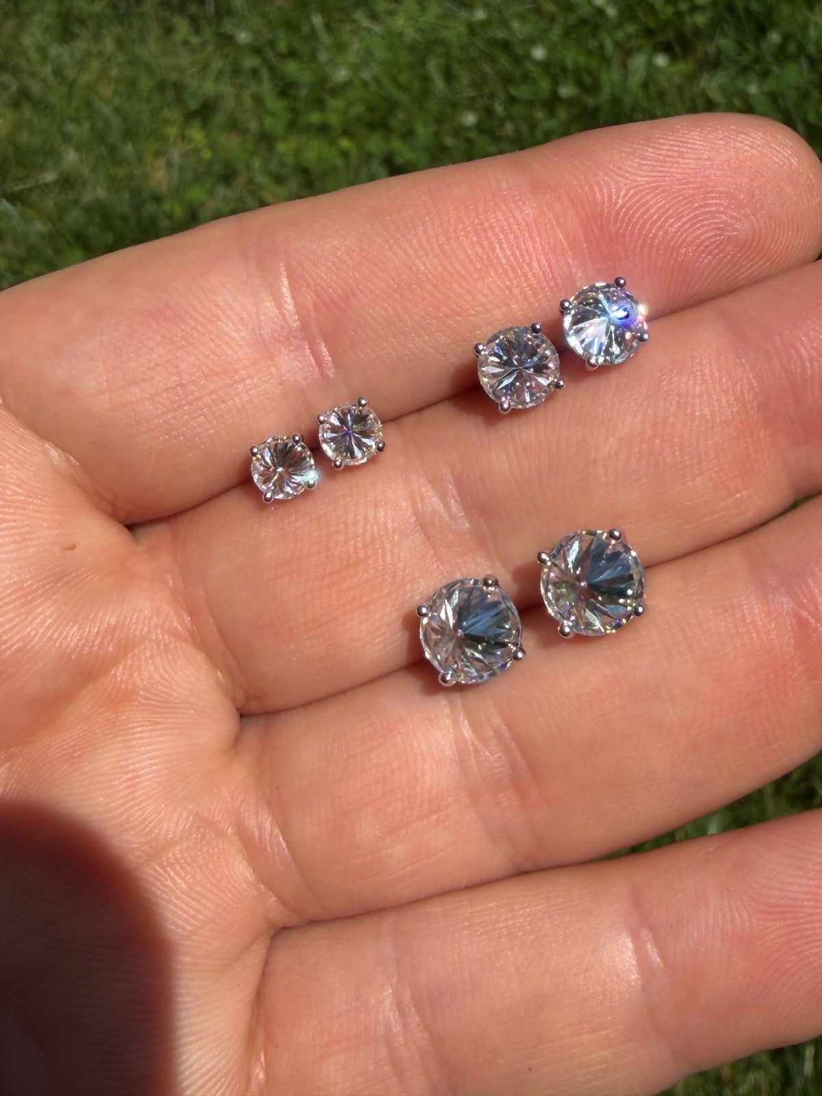 Moissanite Upside Down Reverse Set Stud Earrings | 925 Silver