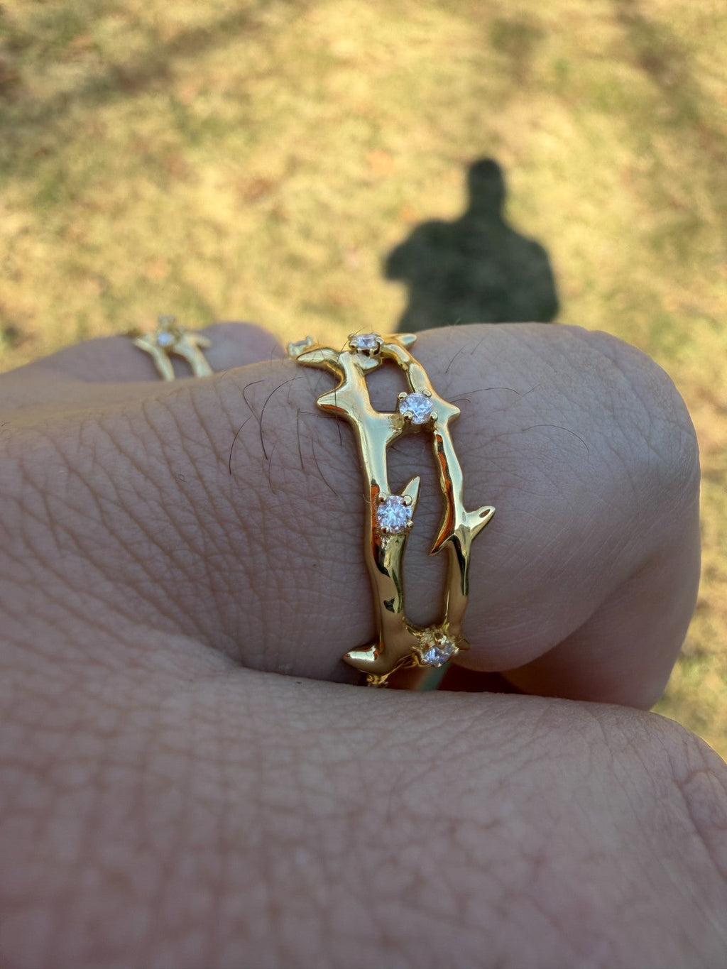 Moissanite Crown Of Thorns Eternity Band Ring | 14k Gold Vermeil 925 Silver