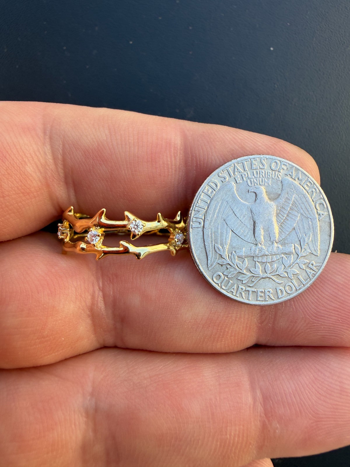 Moissanite Crown Of Thorns Eternity Band Ring | 14k Gold Vermeil 925 Silver
