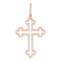 Moissanite Gothic Cross Cutout Pendant | 14k Rose Gold Vermeil 925 Silver