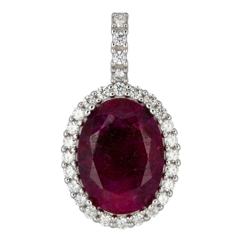 Moissanite Royalty Red Ruby Pendant | 925 Silver