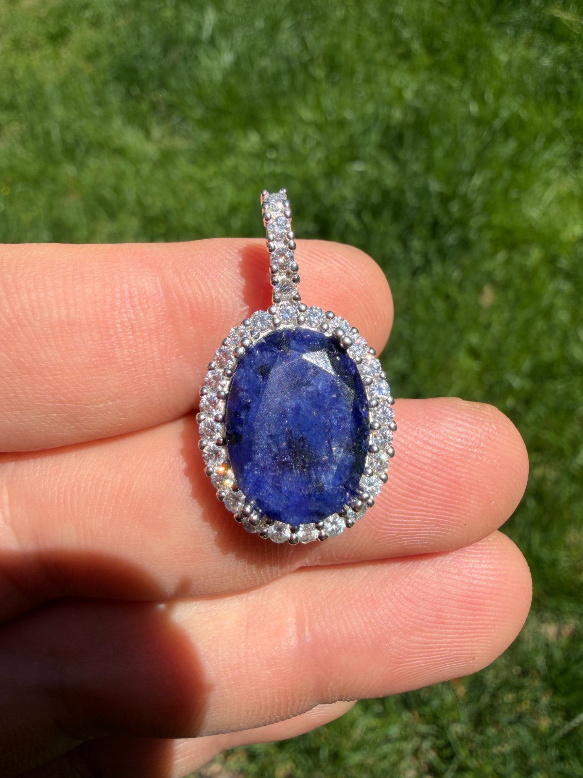 Moissanite Royalty Midnight Ocean Pendant | 925 Silver
