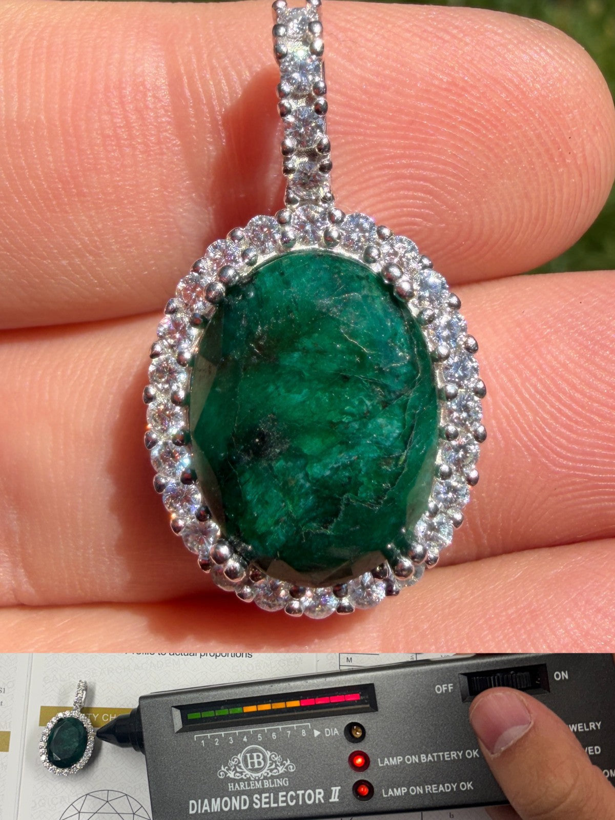 Moissanite Royalty Green Phantom Pendant | 925 Silver