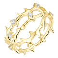 Moissanite Crown Of Thorns Eternity Band Ring | 14k Gold Vermeil 925 Silver