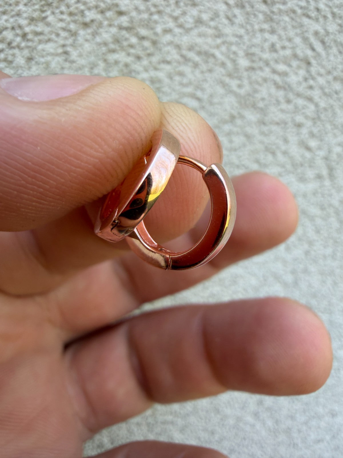 Plain Small Huggie Hoop Earrings | 14k Rose Gold Vermeil 925 Silver