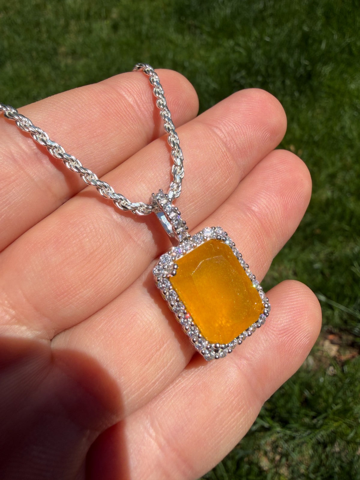 Moissanite Royalty Honey Pendant | 925 Silver