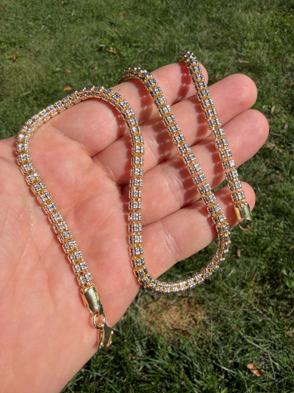 Ice Link Chain Necklace | 14k Gold Vermeil 925 Sterling Silver