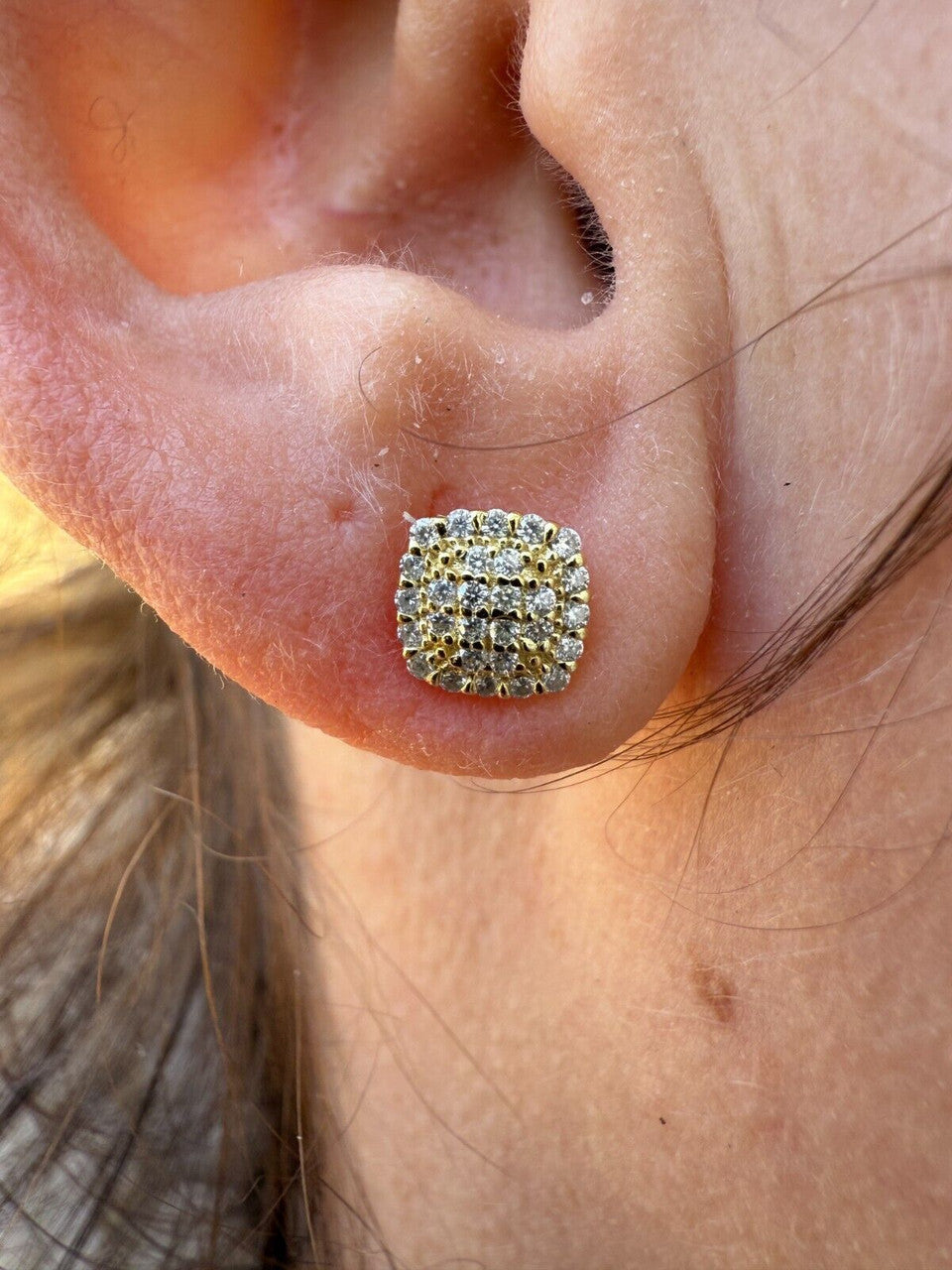 Moissanite MC Iced Out Earrings | 14k Gold Vermeil 925 Silver
