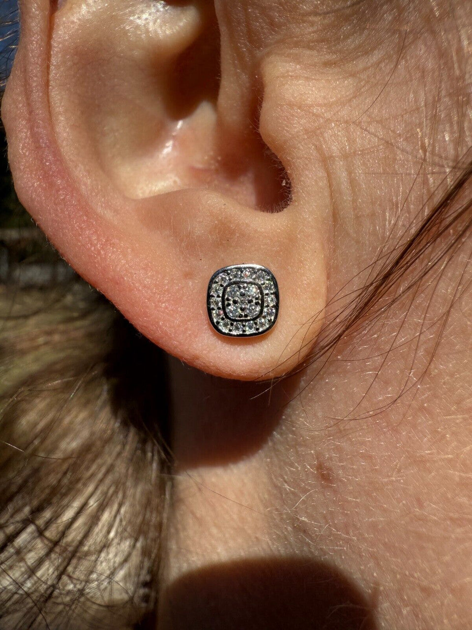 Moissanite Square Iced Out Earrings | 925 Silver