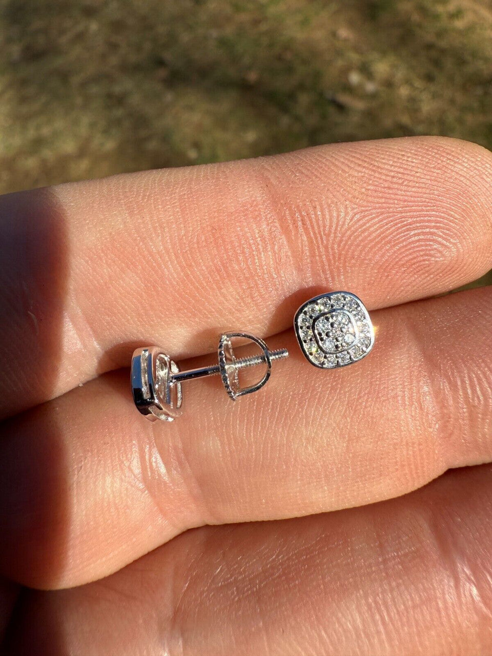 Moissanite Square Iced Out Earrings | 925 Silver