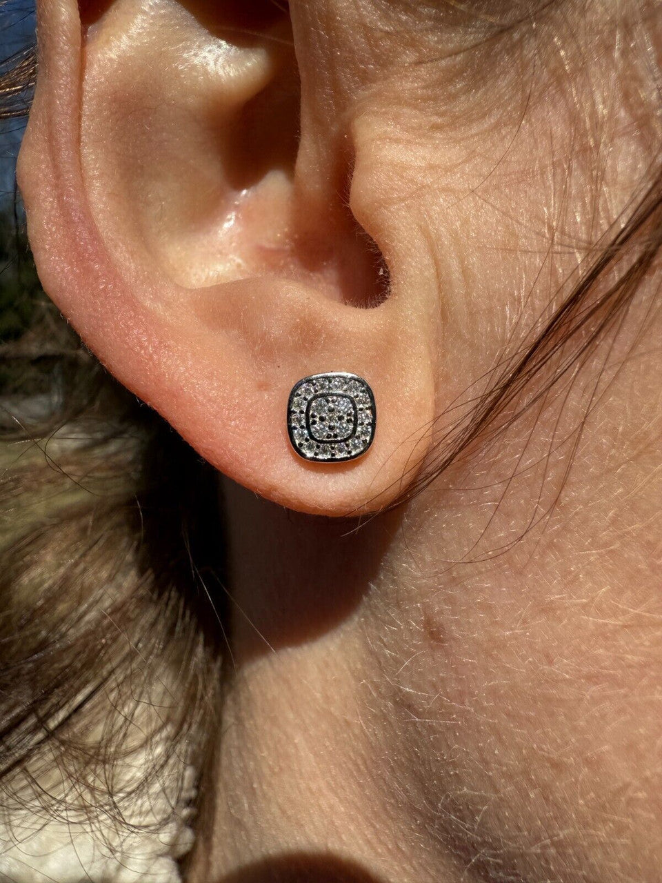 Moissanite Square Iced Out Earrings | 925 Silver