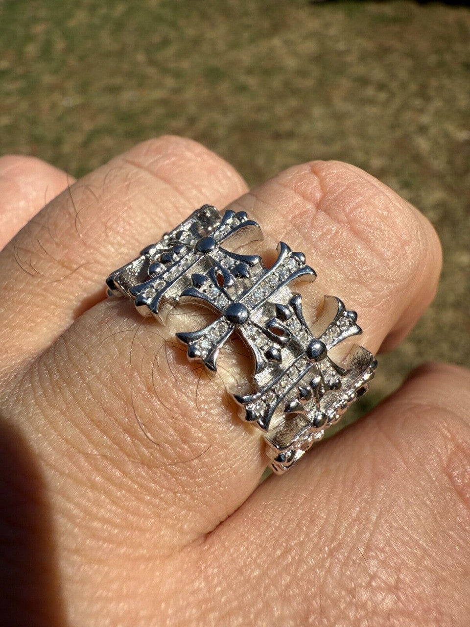 Moissanite Hearts Of Chrome Ring | 925 Silver