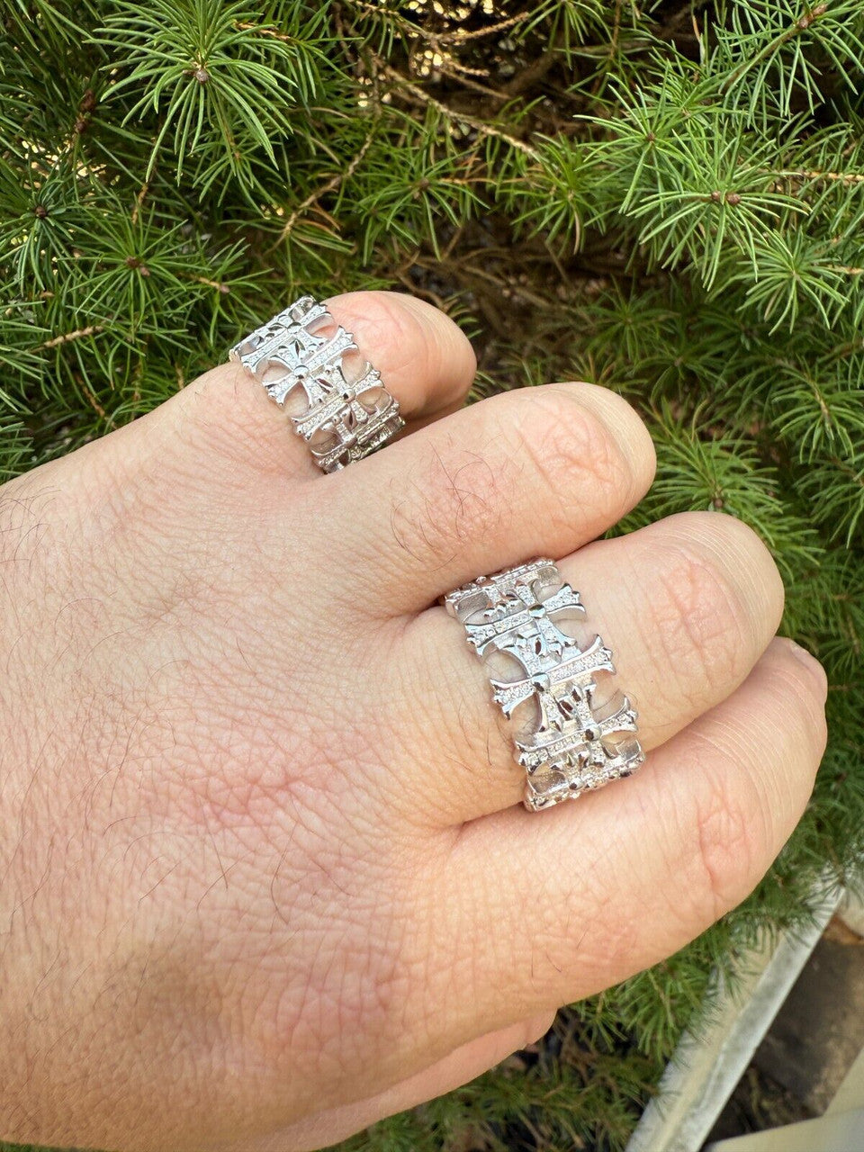 Moissanite Hearts Of Chrome Ring | 925 Silver