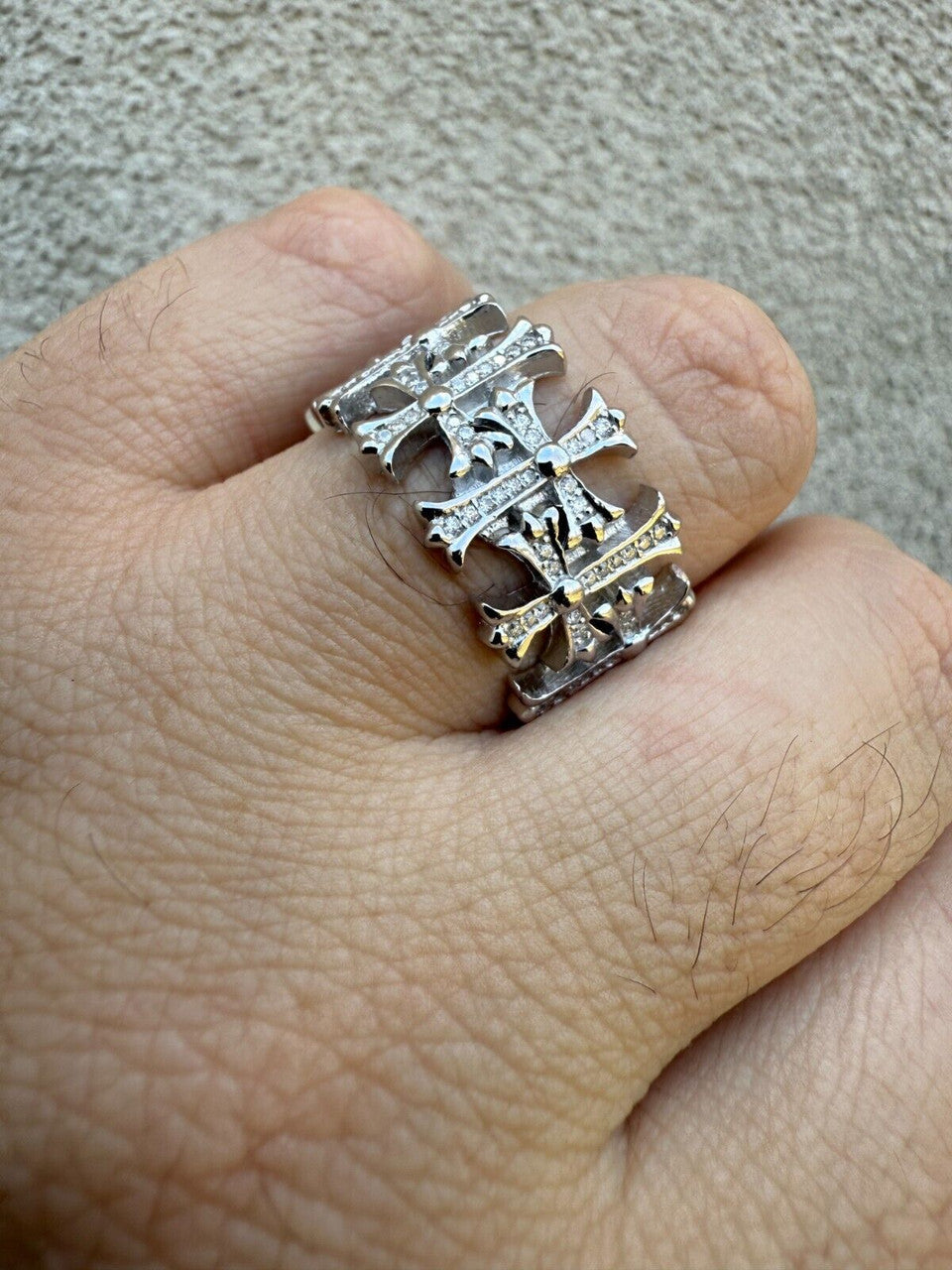 Moissanite Hearts Of Chrome Ring | 925 Silver