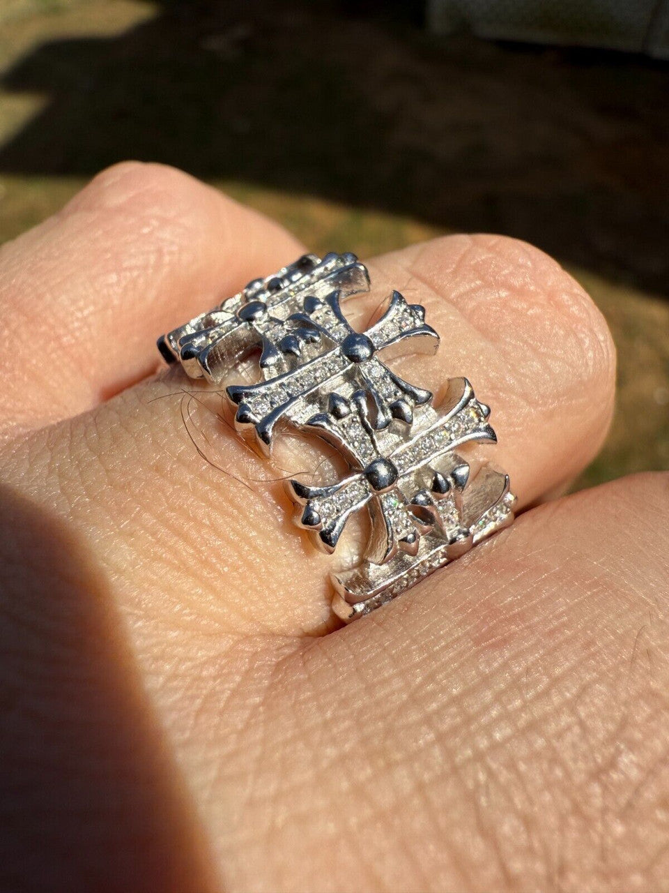 Moissanite Hearts Of Chrome Ring | 925 Silver