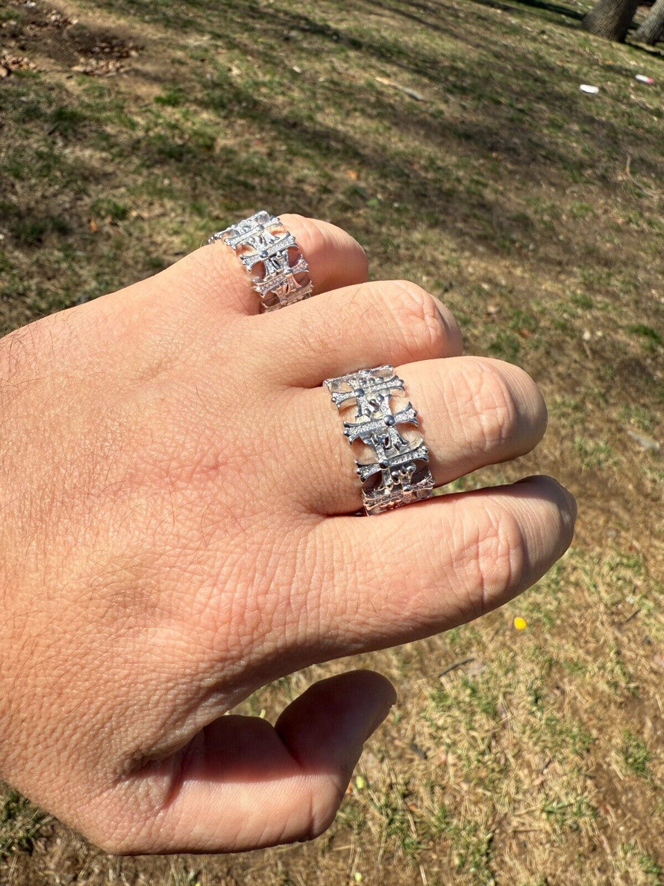 Moissanite Hearts Of Chrome Ring | 925 Silver