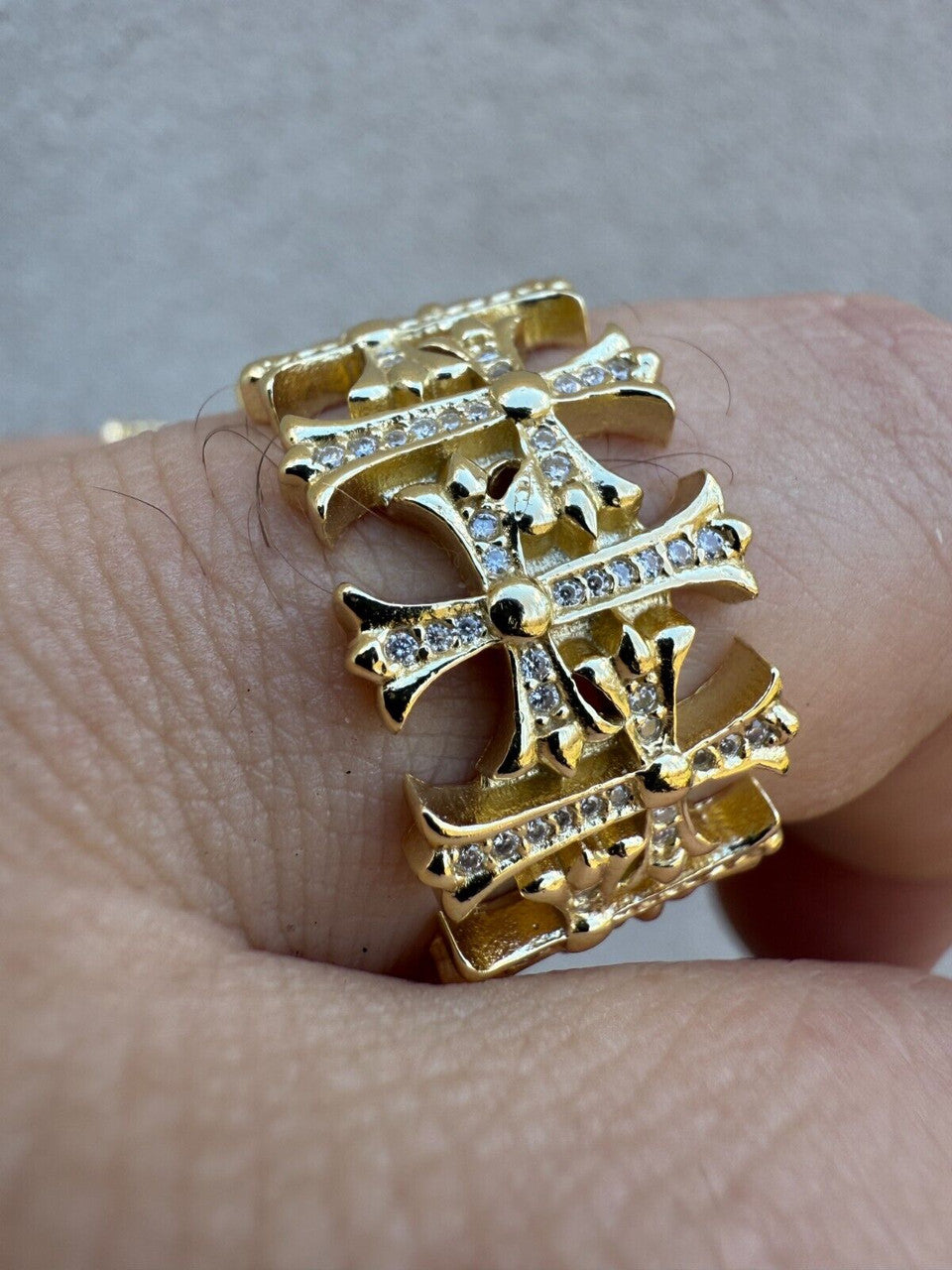 Moissanite Hearts Of Chrome Ring | 14k Gold Vermeil 925 Silver