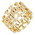 Moissanite Hearts Of Chrome Ring | 14k Gold Vermeil 925 Silver
