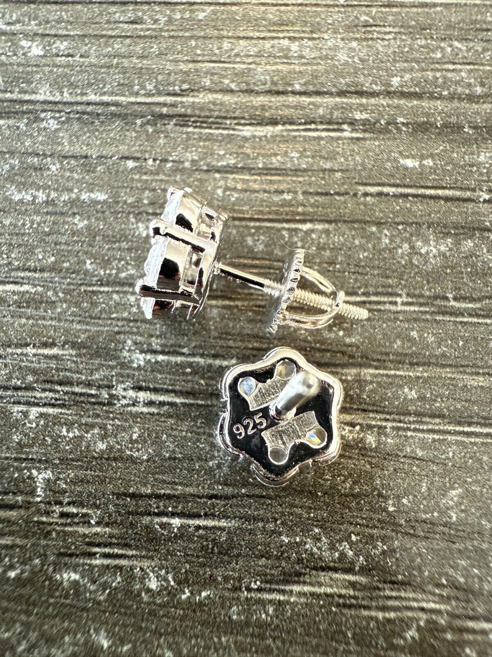 Cluster Iced Out Honeycomb Set Earrings | Silver | CZ