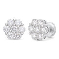 Cluster Iced Out Honeycomb Set Earrings | Silver | CZ