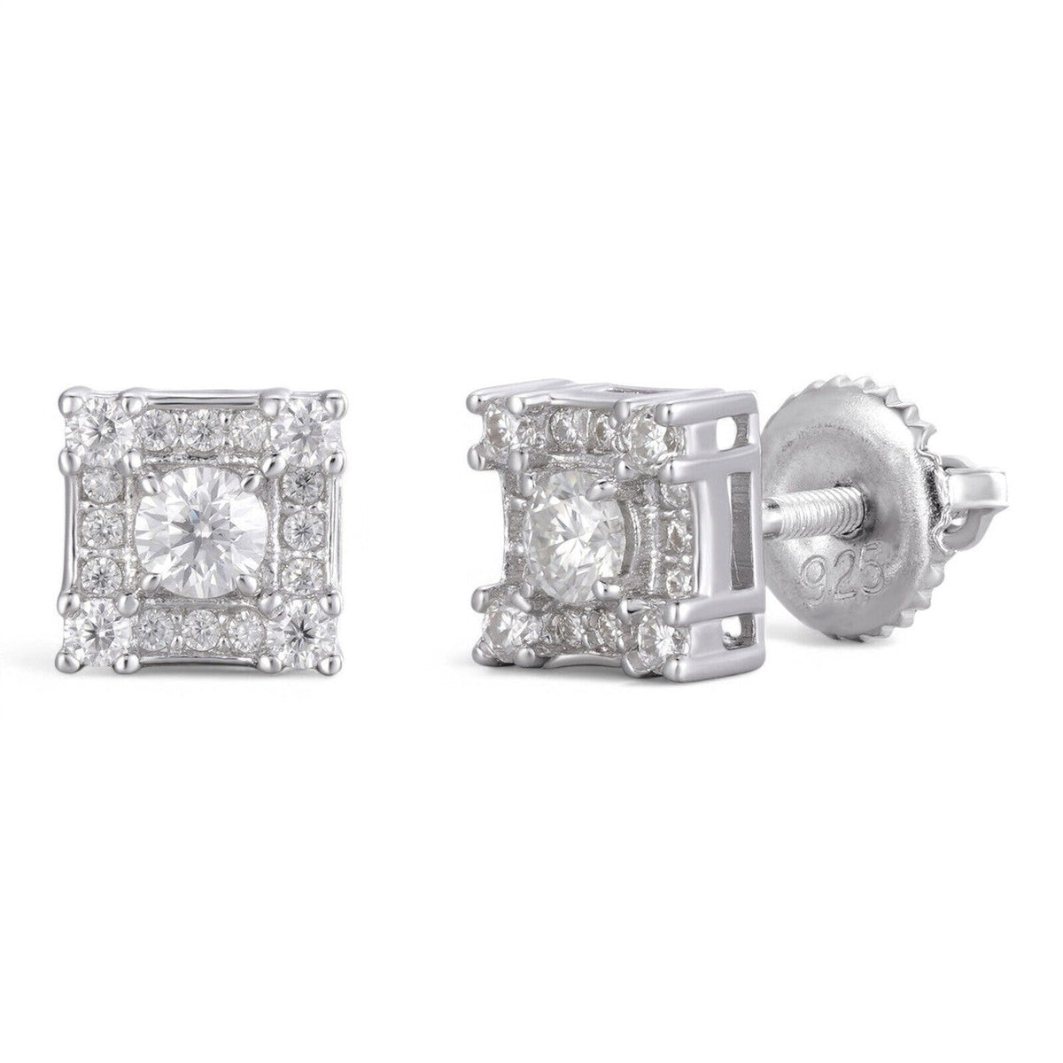 Moissanite Square Rapper Earrings | 925 Silver