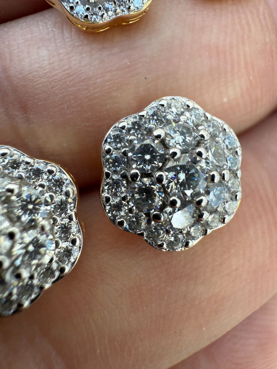 Micropave Cluster Iced Out Earrings | 14k Gold Vermeil 925 Silver | CZ