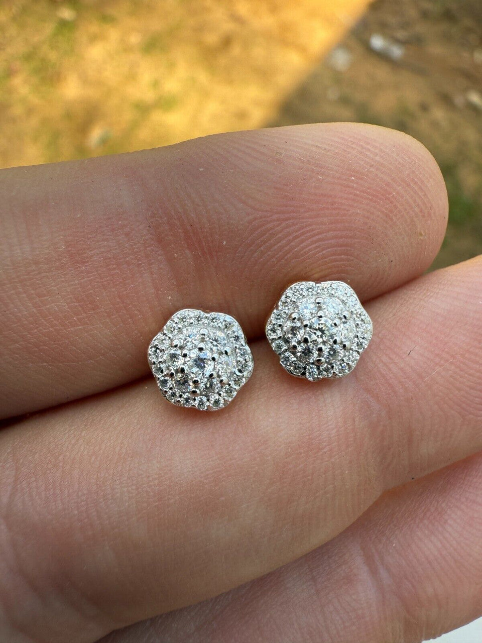 Micropave Cluster Iced Out Earrings | 14k Gold Vermeil 925 Silver | CZ