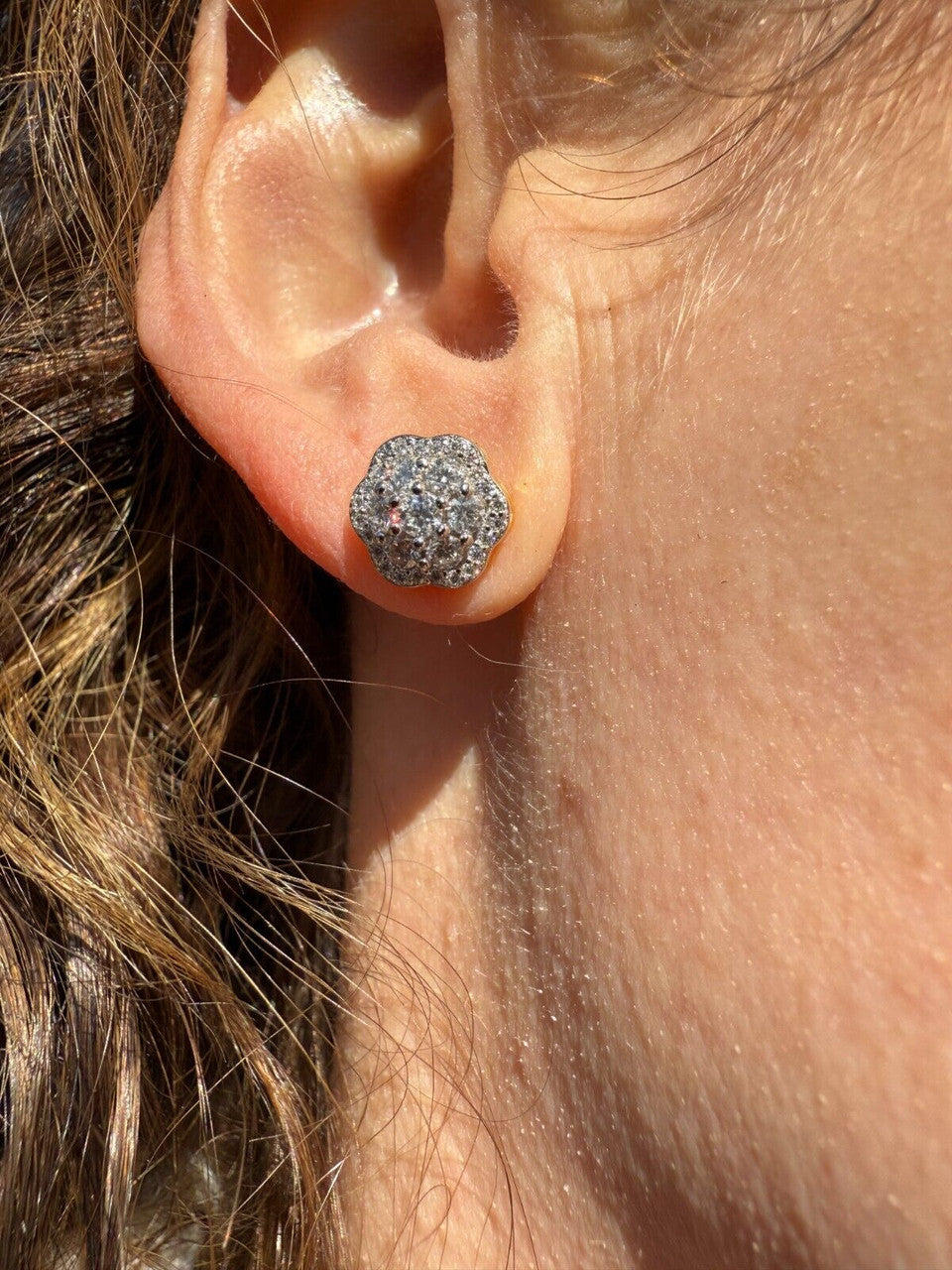 Micropave Cluster Iced Out Earrings | 14k Gold Vermeil 925 Silver | CZ