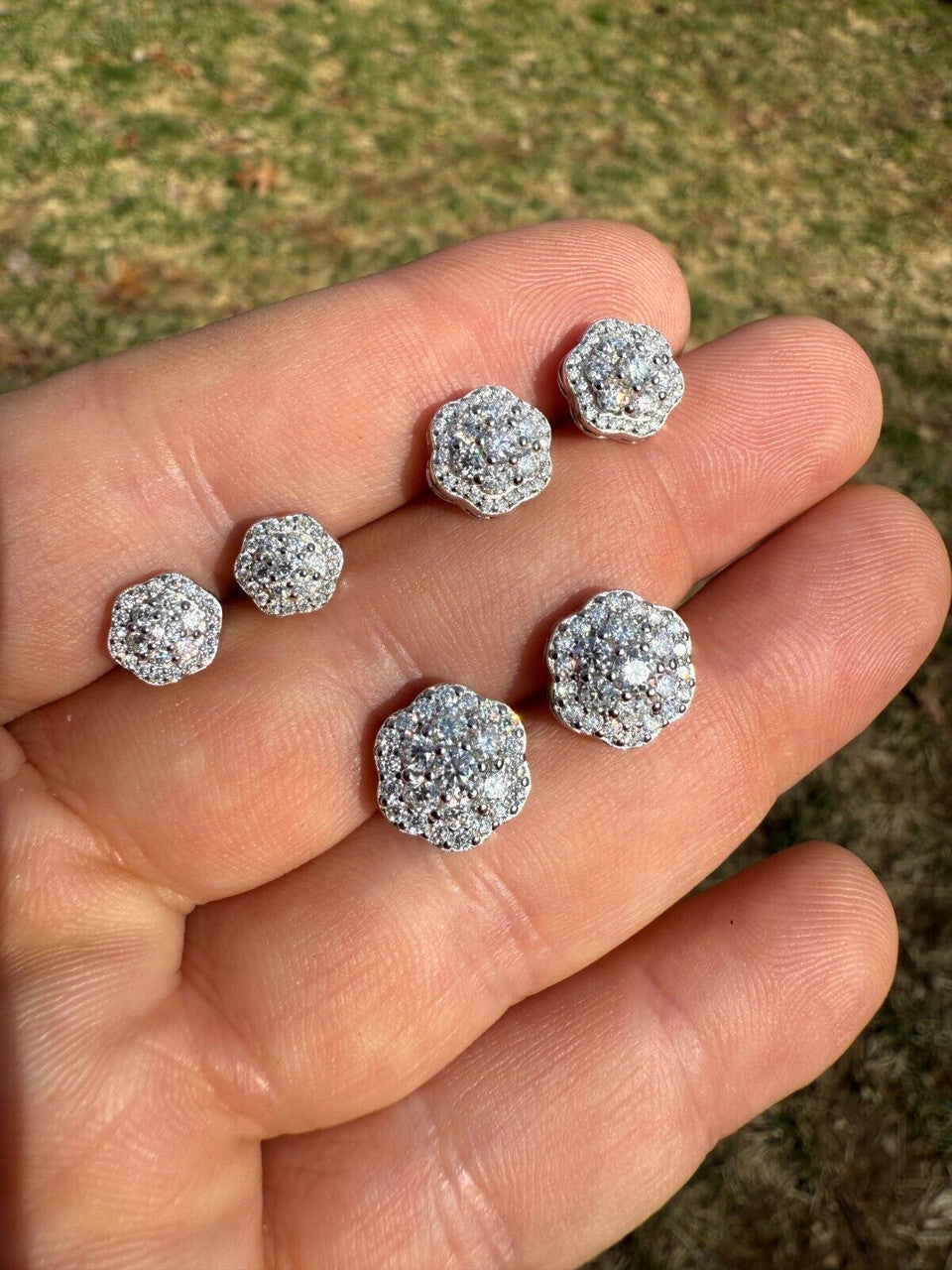 Micropave Cluster Iced Out Earrings | 925 Silver | CZ