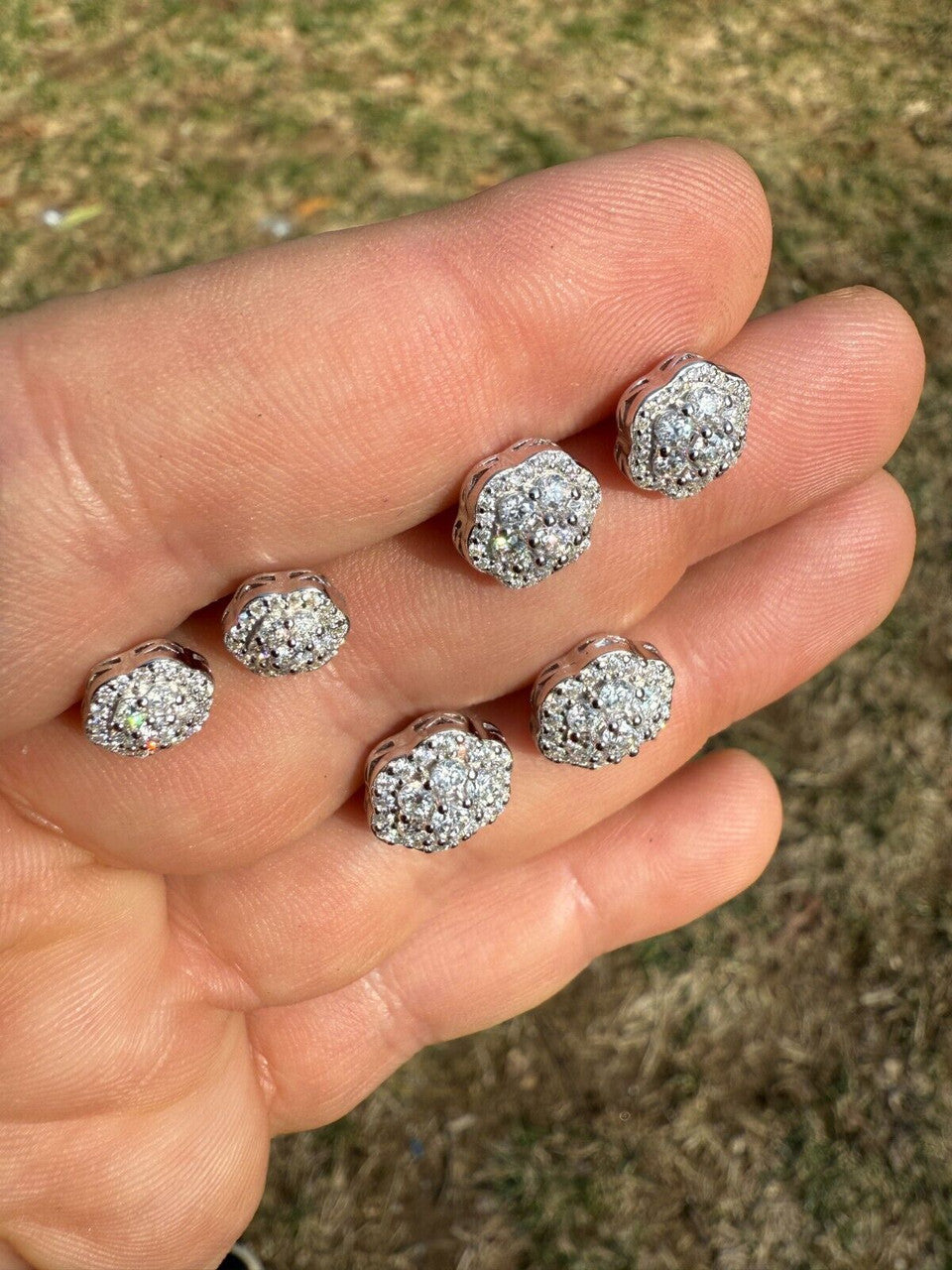 Micropave Cluster Iced Out Earrings | 925 Silver | CZ