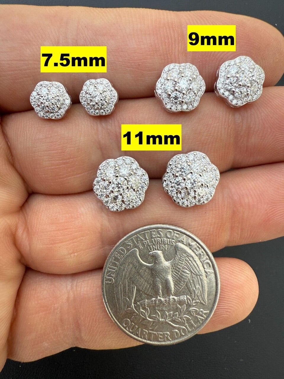 Micropave Cluster Iced Out Earrings | 925 Silver | CZ