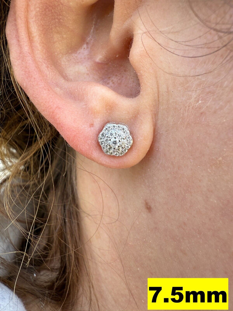 Moissanite Micropave Cluster Iced Out Earrings | 925 Silver