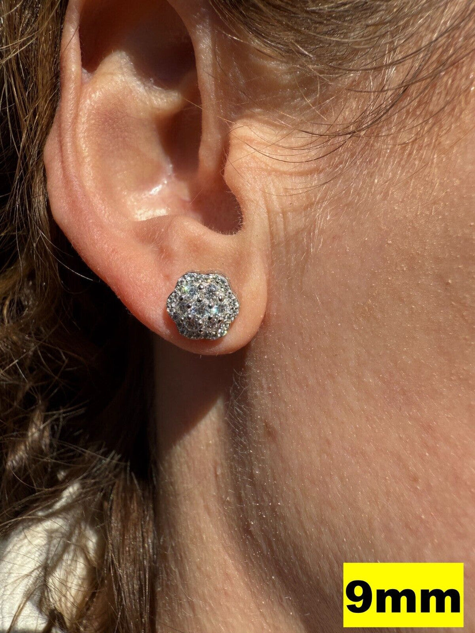 Moissanite Micropave Cluster Iced Out Earrings | 925 Silver