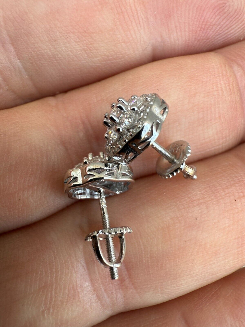 Moissanite Micropave Cluster Iced Out Earrings | 925 Silver