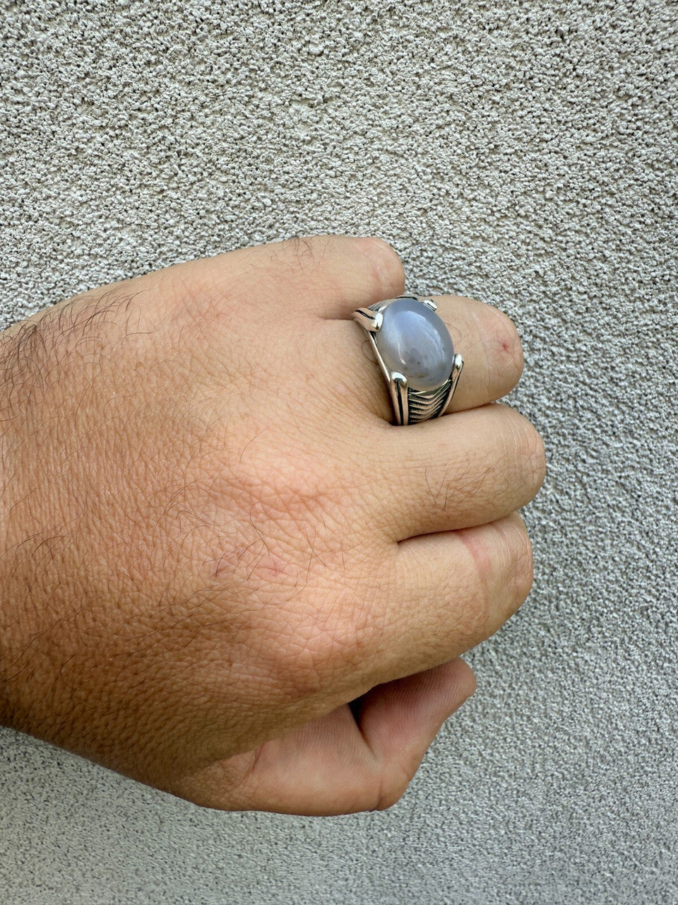 Classic Stone Eye Ring | 925 Silver Oxidized