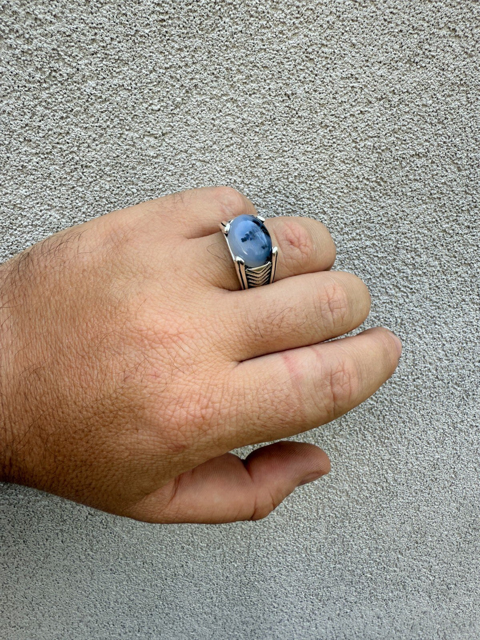 Classic Stone Eye Ring | 925 Silver Oxidized