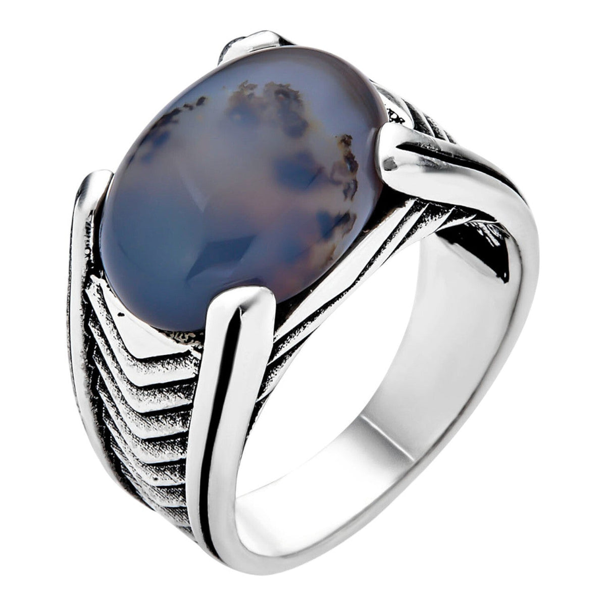 Classic Stone Eye Ring | 925 Silver Oxidized