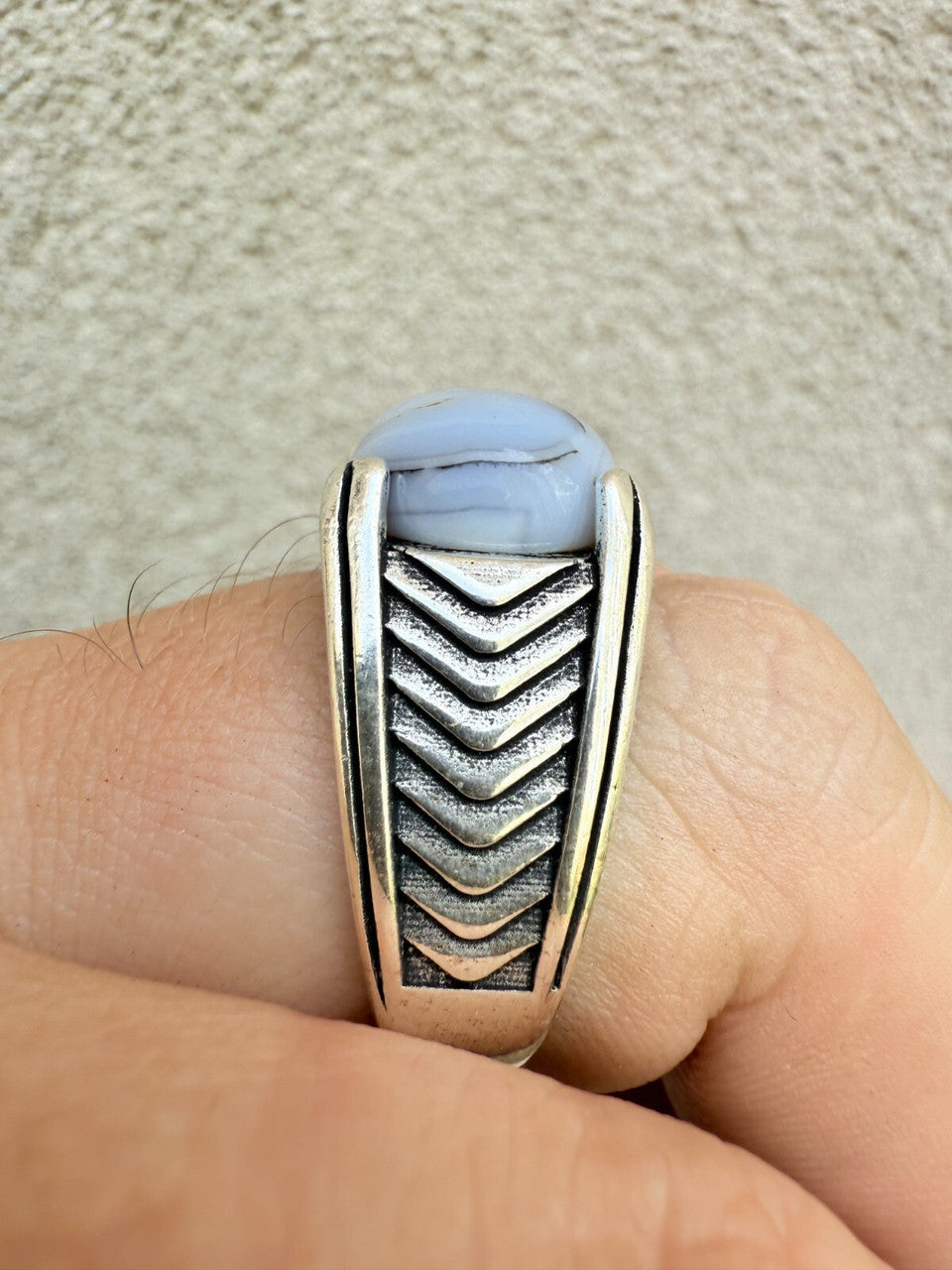 Classic Stone Eye Ring | 925 Silver Oxidized