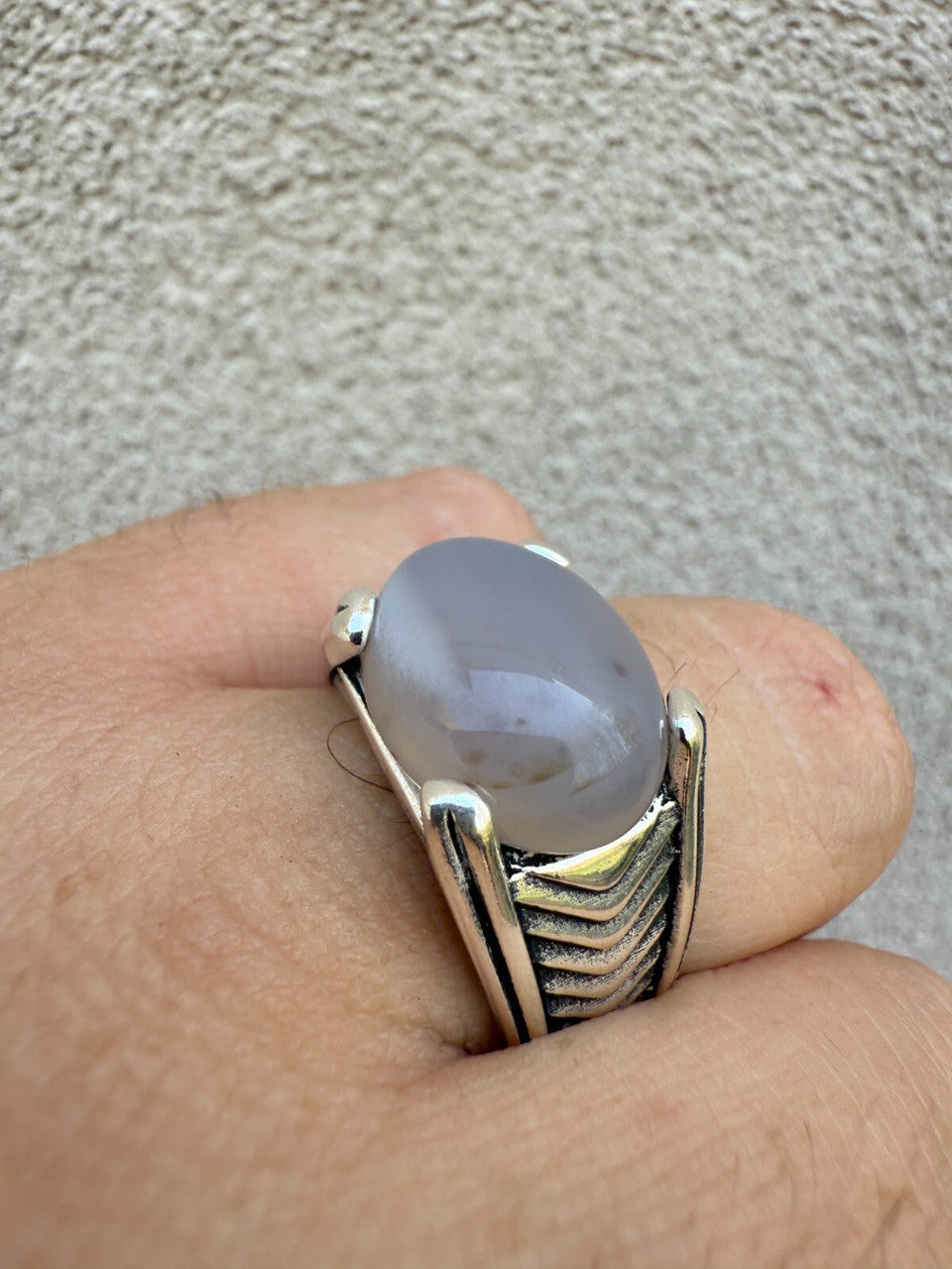 Classic Stone Eye Ring | 925 Silver Oxidized