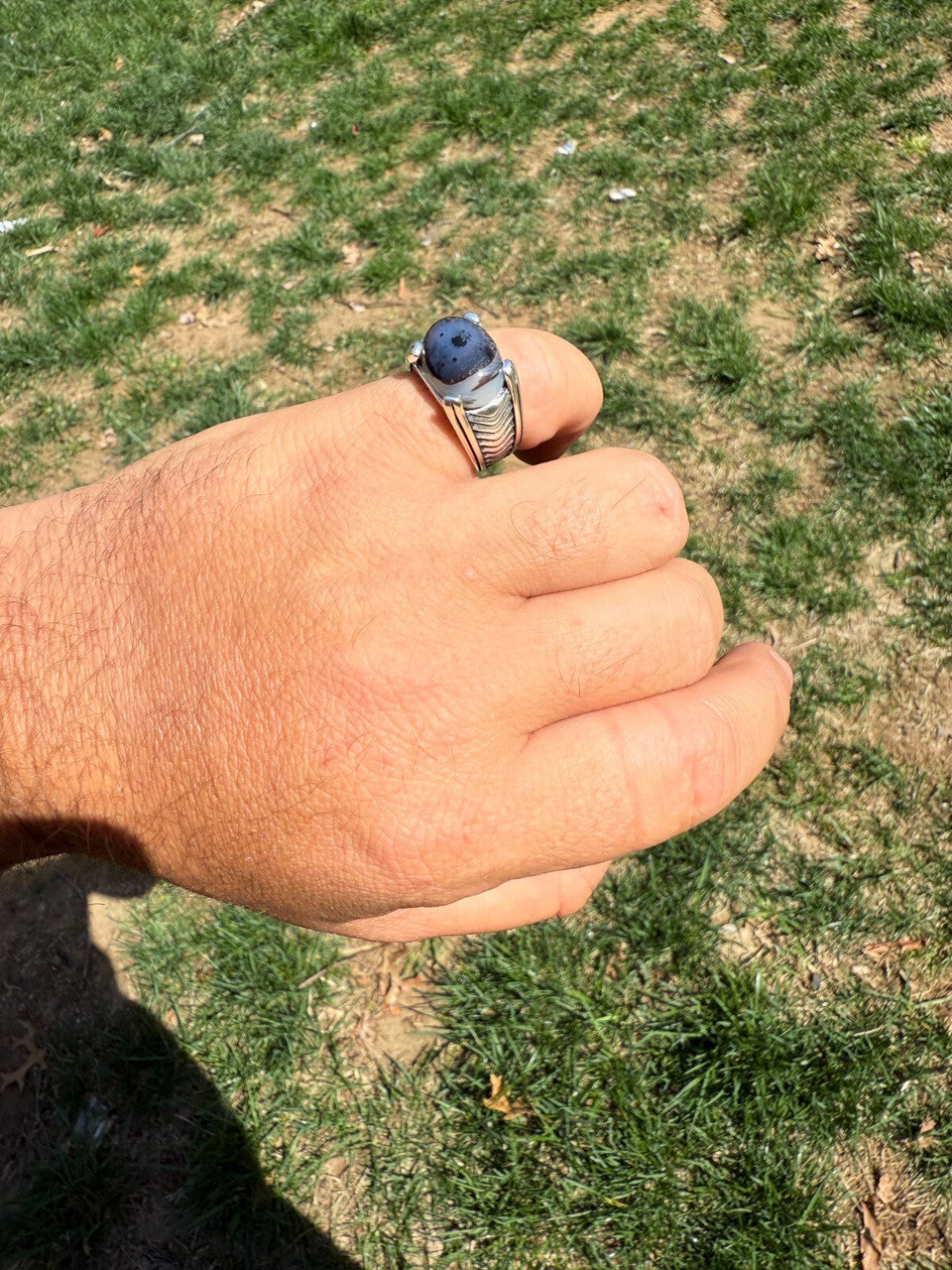 Classic Stone Eye Ring | 925 Silver Oxidized