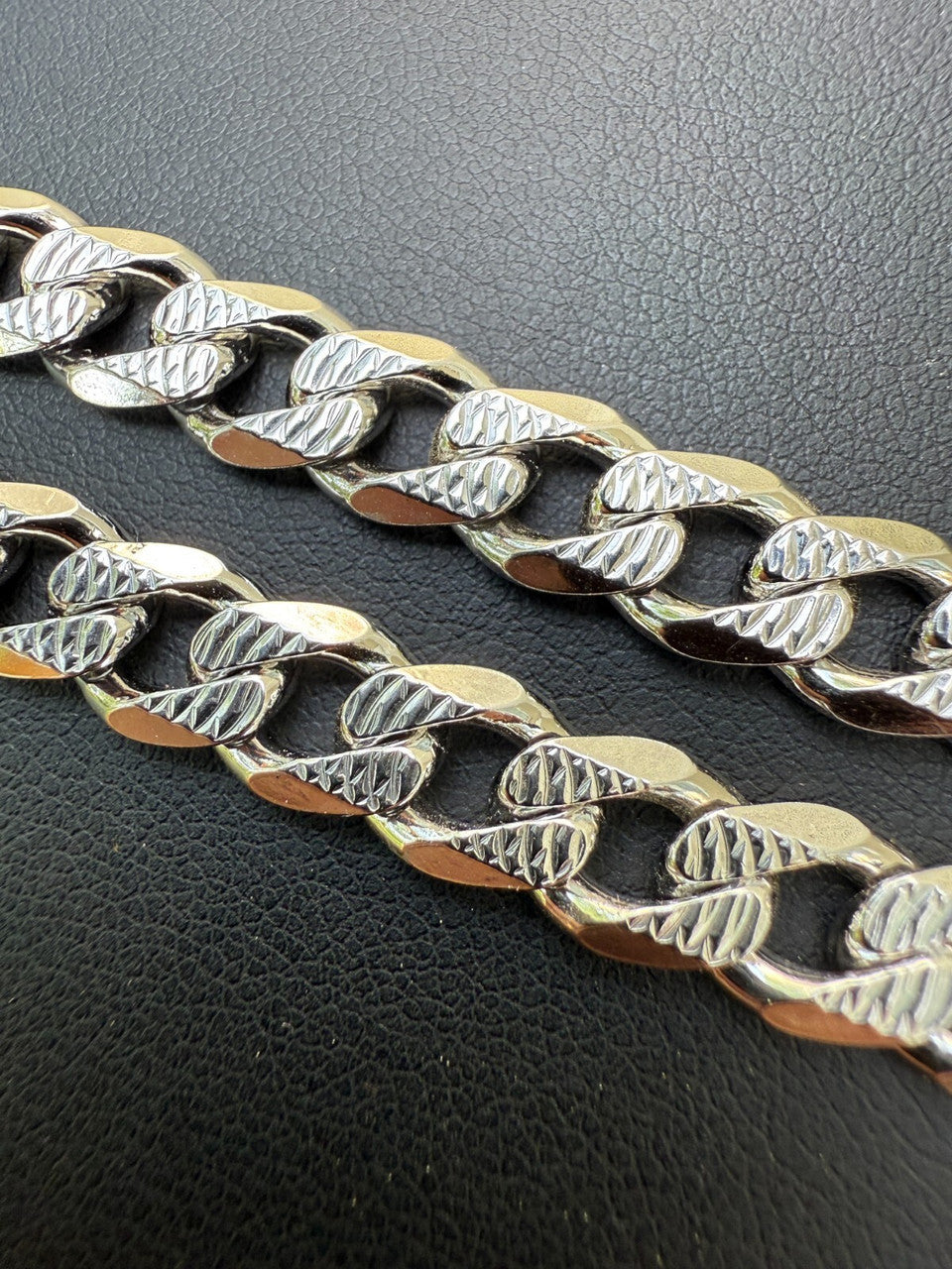 Mens Miami Cuban Bracelet Diamond Cut Solid 925 Silver | Rhodium Finished