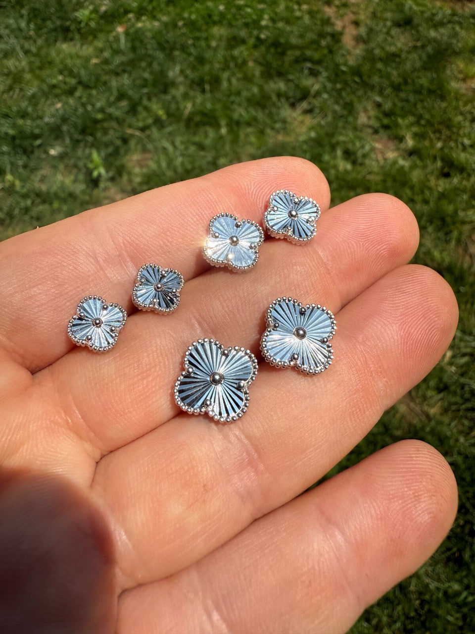 Diamond Cut Clover Earrings | 925 Silver