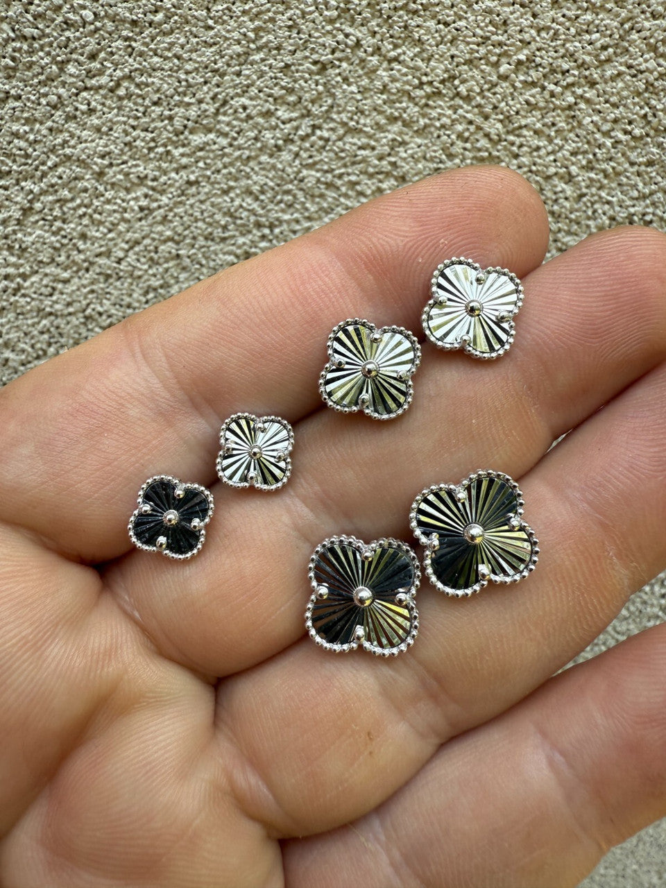 Diamond Cut Clover Earrings | 925 Silver