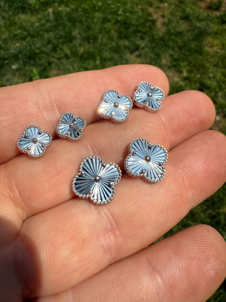 Diamond Cut Clover Earrings | 925 Silver