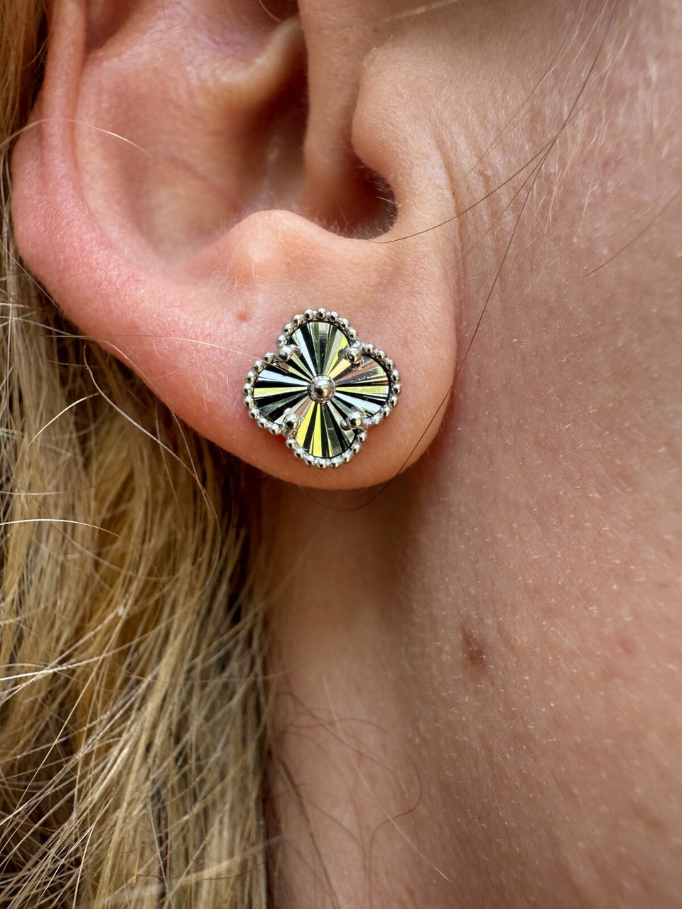 Diamond Cut Clover Earrings | 925 Silver