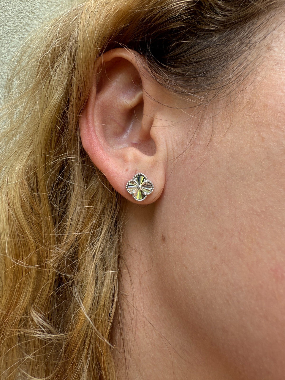 Diamond Cut Clover Earrings | 925 Silver