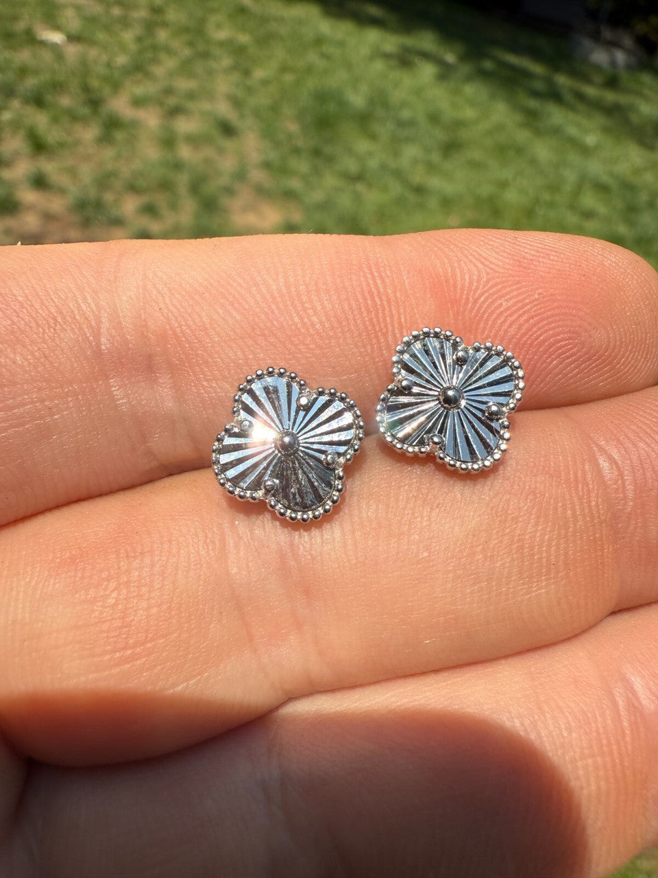 Diamond Cut Clover Earrings | 925 Silver