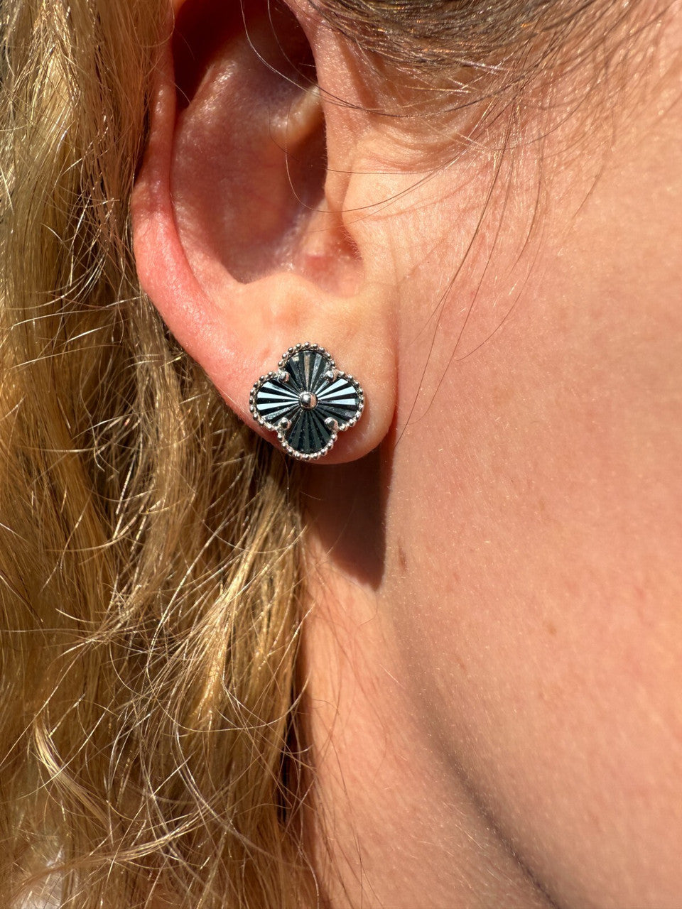 Diamond Cut Clover Earrings | 925 Silver