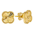 Diamond Cut Clover Earrings | 14k Gold Vermeil 925 Silver