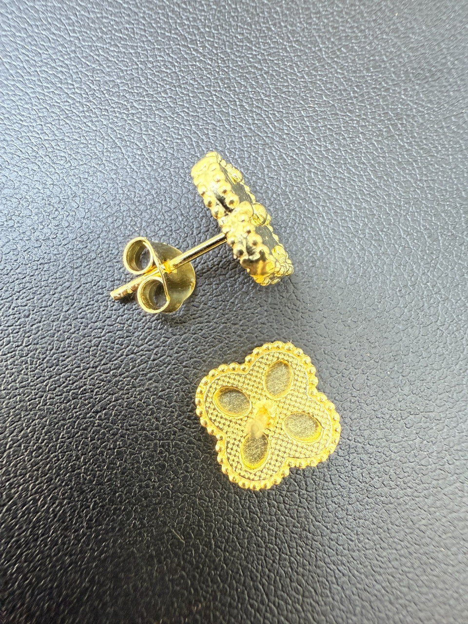 Diamond Cut Clover Earrings | 14k Gold Vermeil 925 Silver